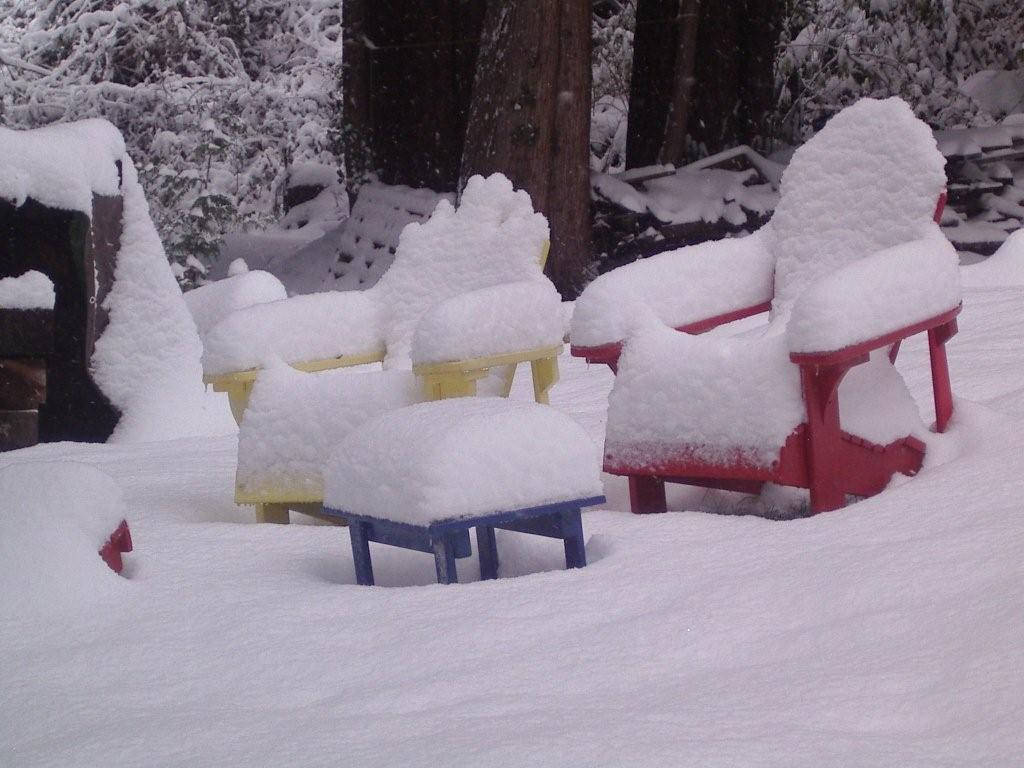 Rare waterfront snow